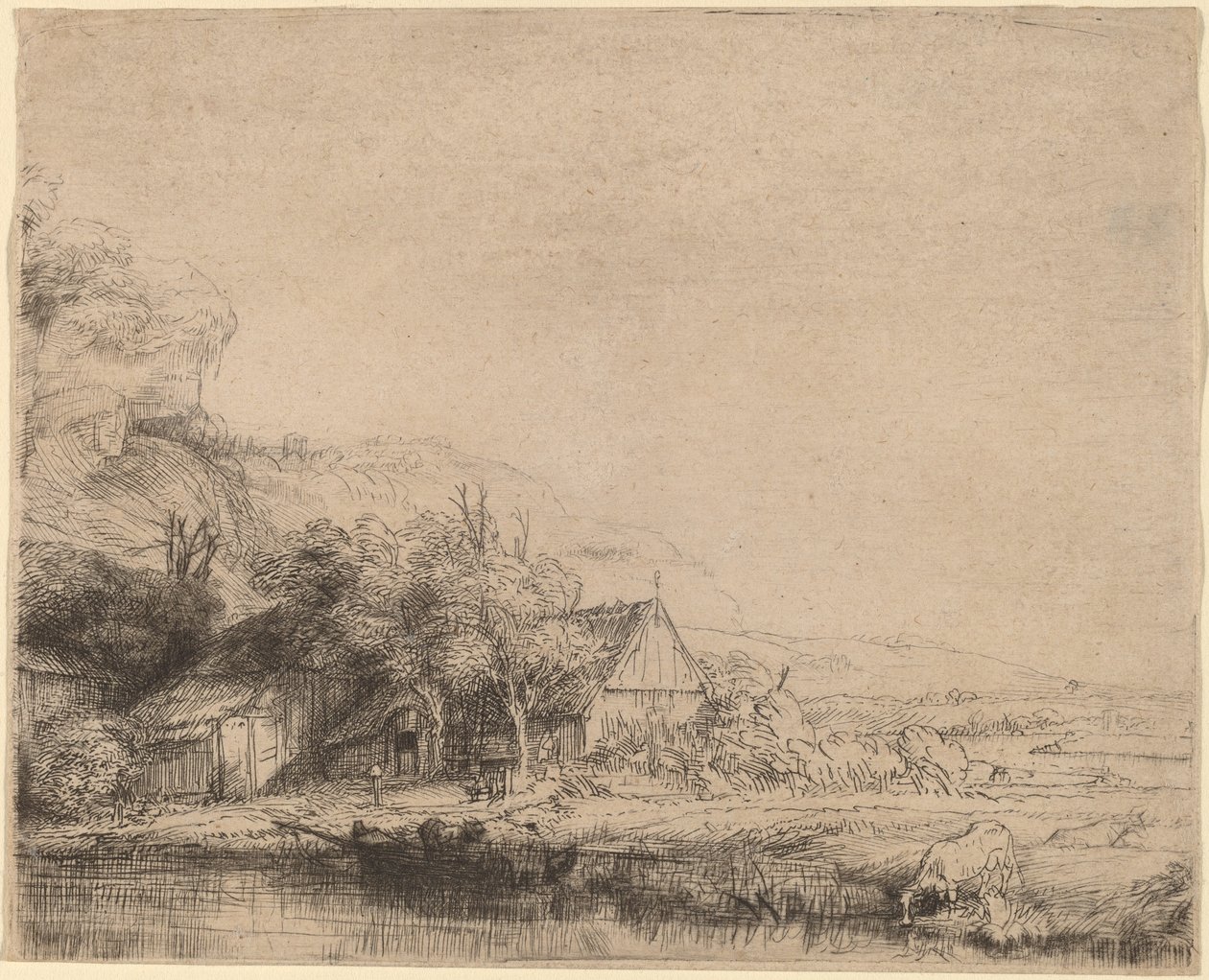 Krajina s krávou od Rembrandt van Rijn