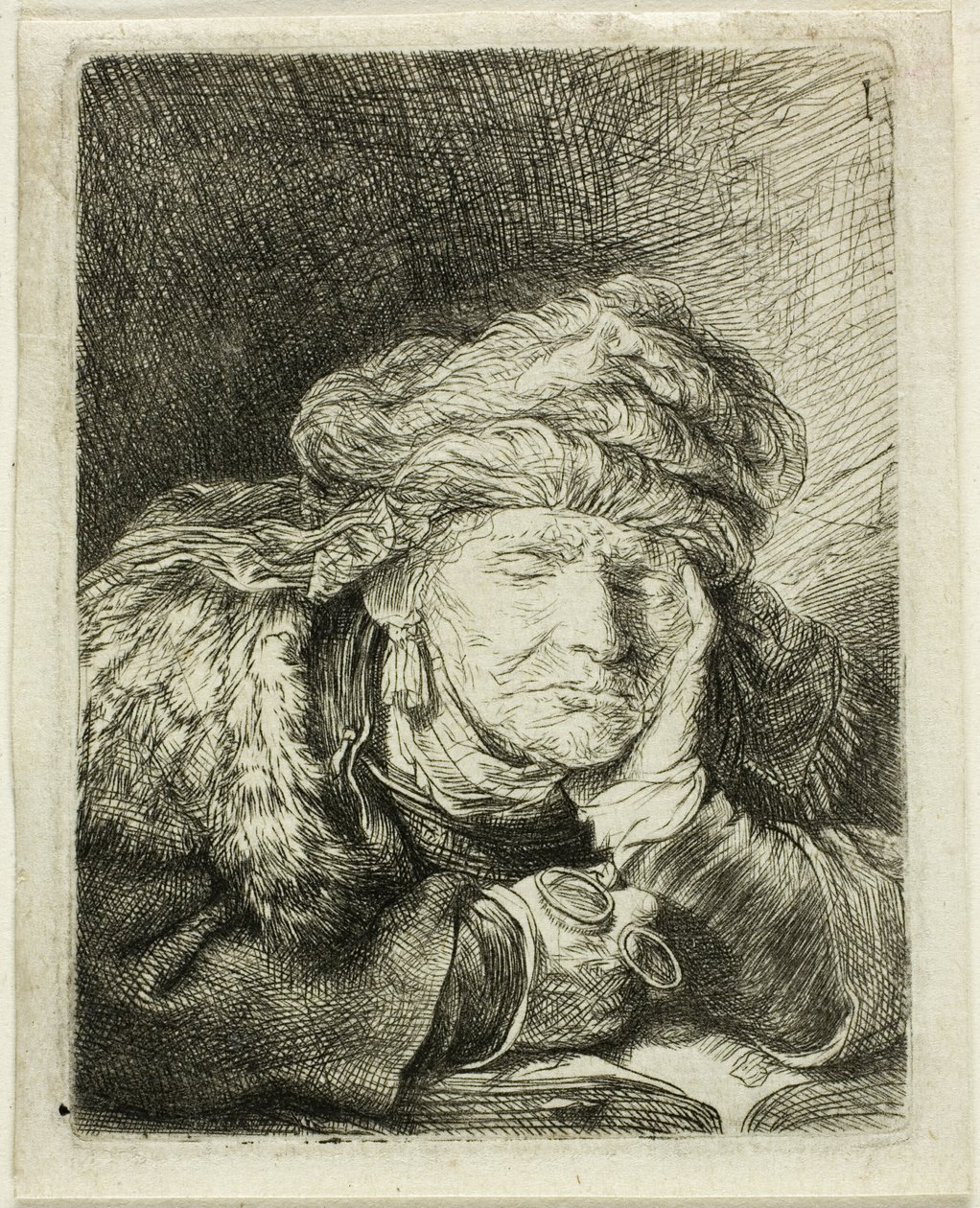 Stará žena spící od Rembrandt van Rijn
