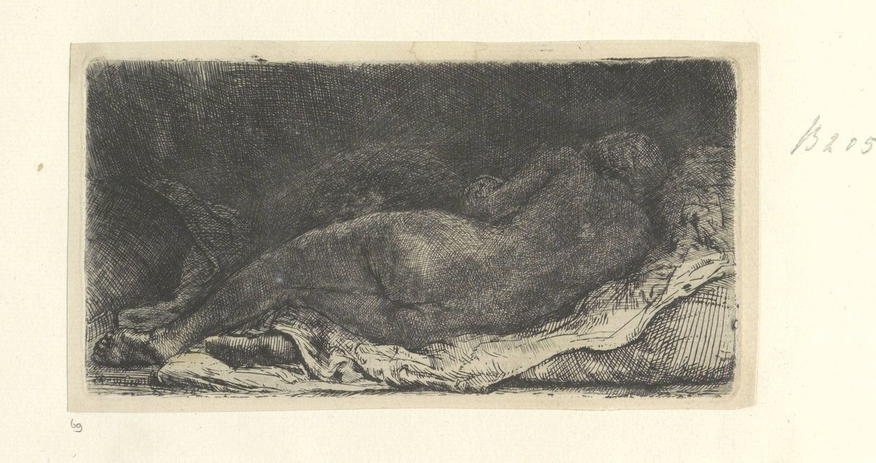 Ležící ženský akt od Rembrandt van Rijn