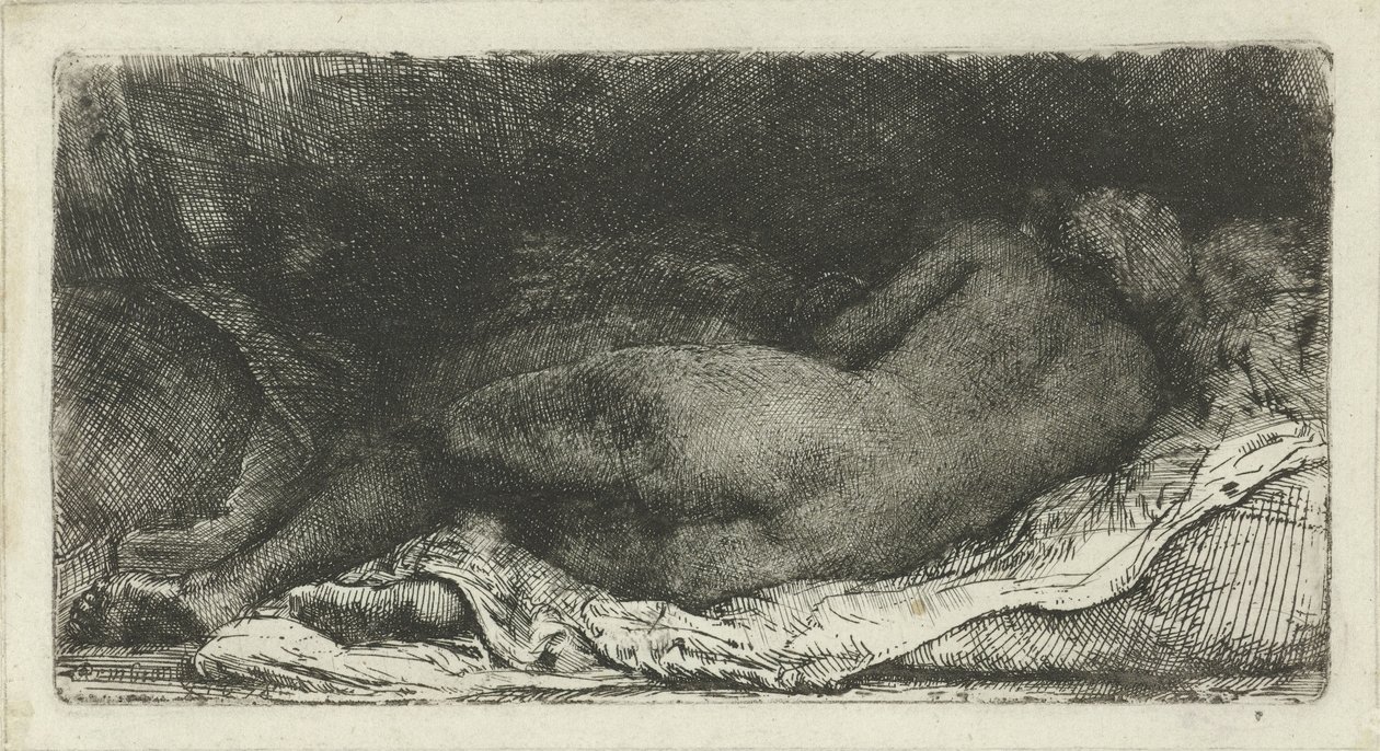Ležící ženský akt od Rembrandt van Rijn