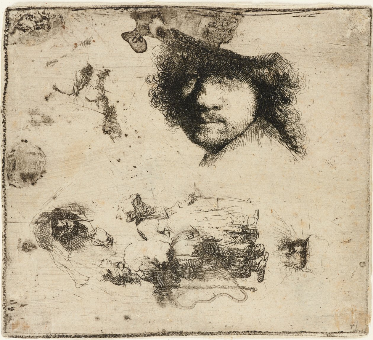 Studijní list, 1632. od Rembrandt van Rijn