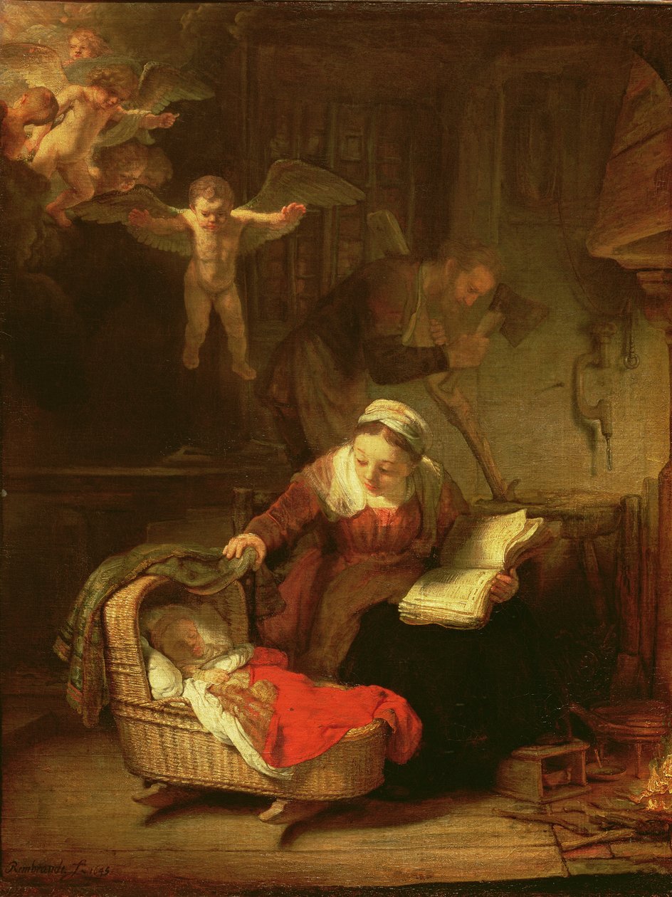 Svatá rodina, kolem roku 1645 od Rembrandt van Rijn