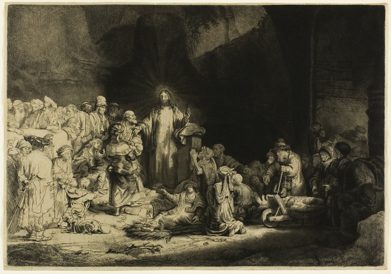 Sto guldenů Tisk od Rembrandt van Rijn