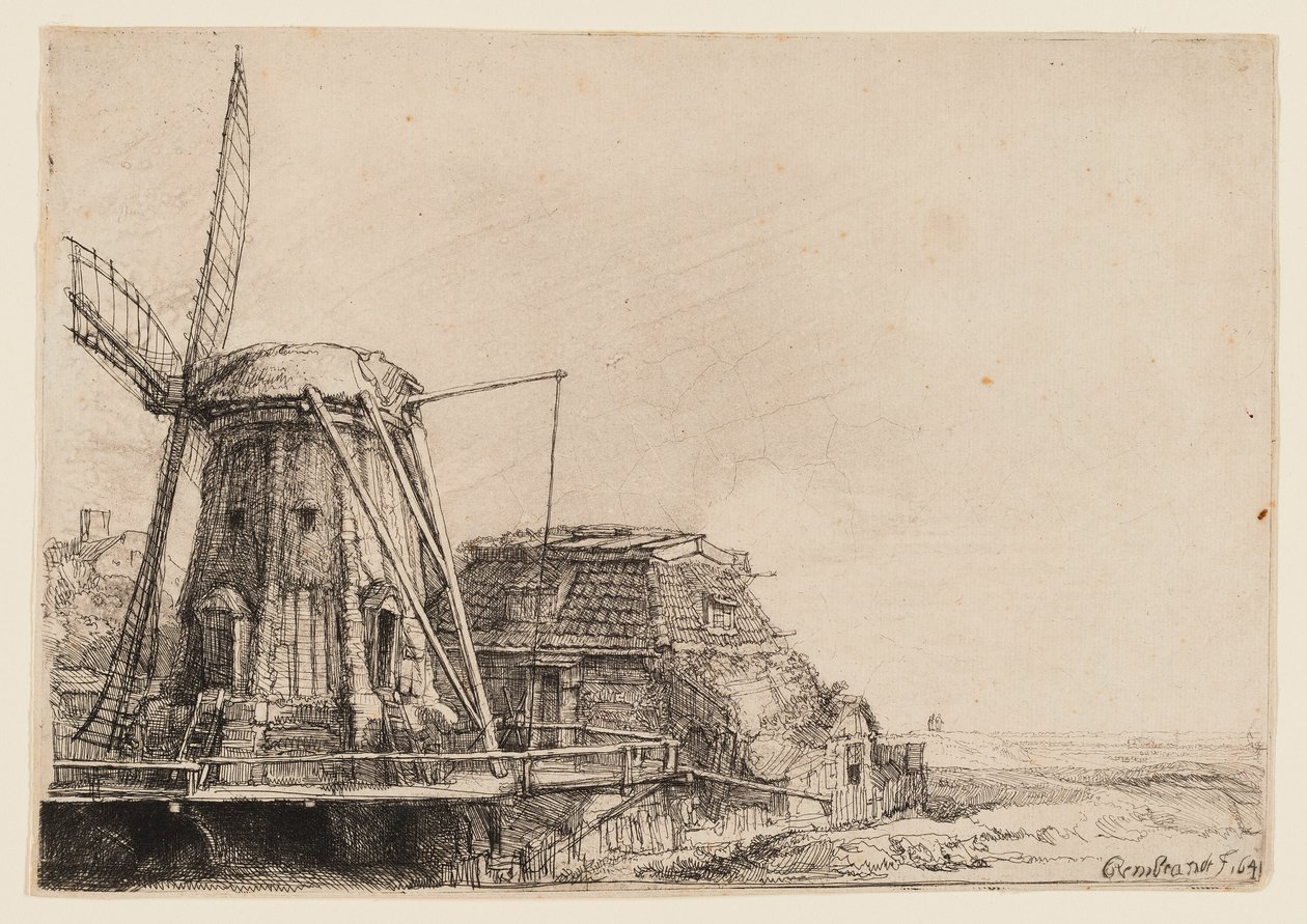 Větrný mlýn od Rembrandt van Rijn