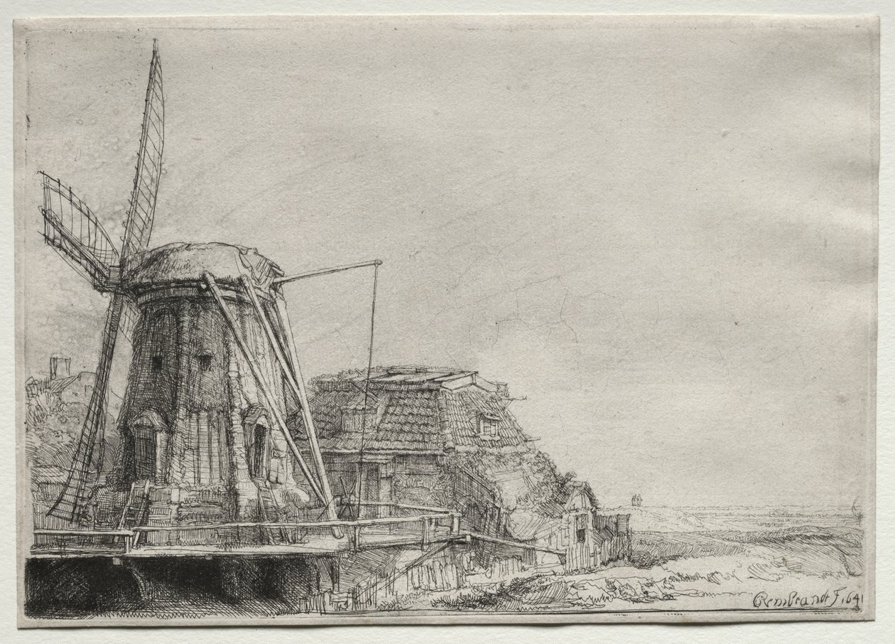 Větrný mlýn od Rembrandt van Rijn