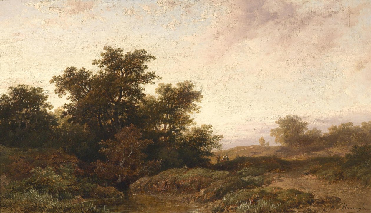 Otevřená krajina ve večerním světle od Remigius Adrianus Haanen
