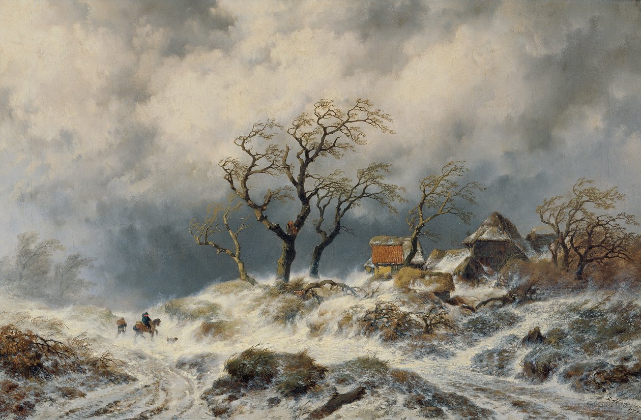 Holandská zimní krajina (sněhové závěje) od Remigius Adrianus van Haanen