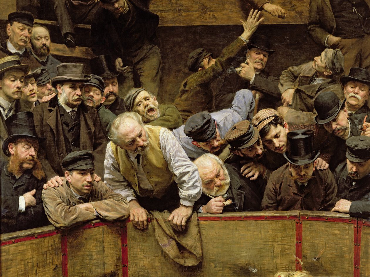 Kohoutí zápas, 1889 detail olej na plátně z 26285 od Remy Cogghe