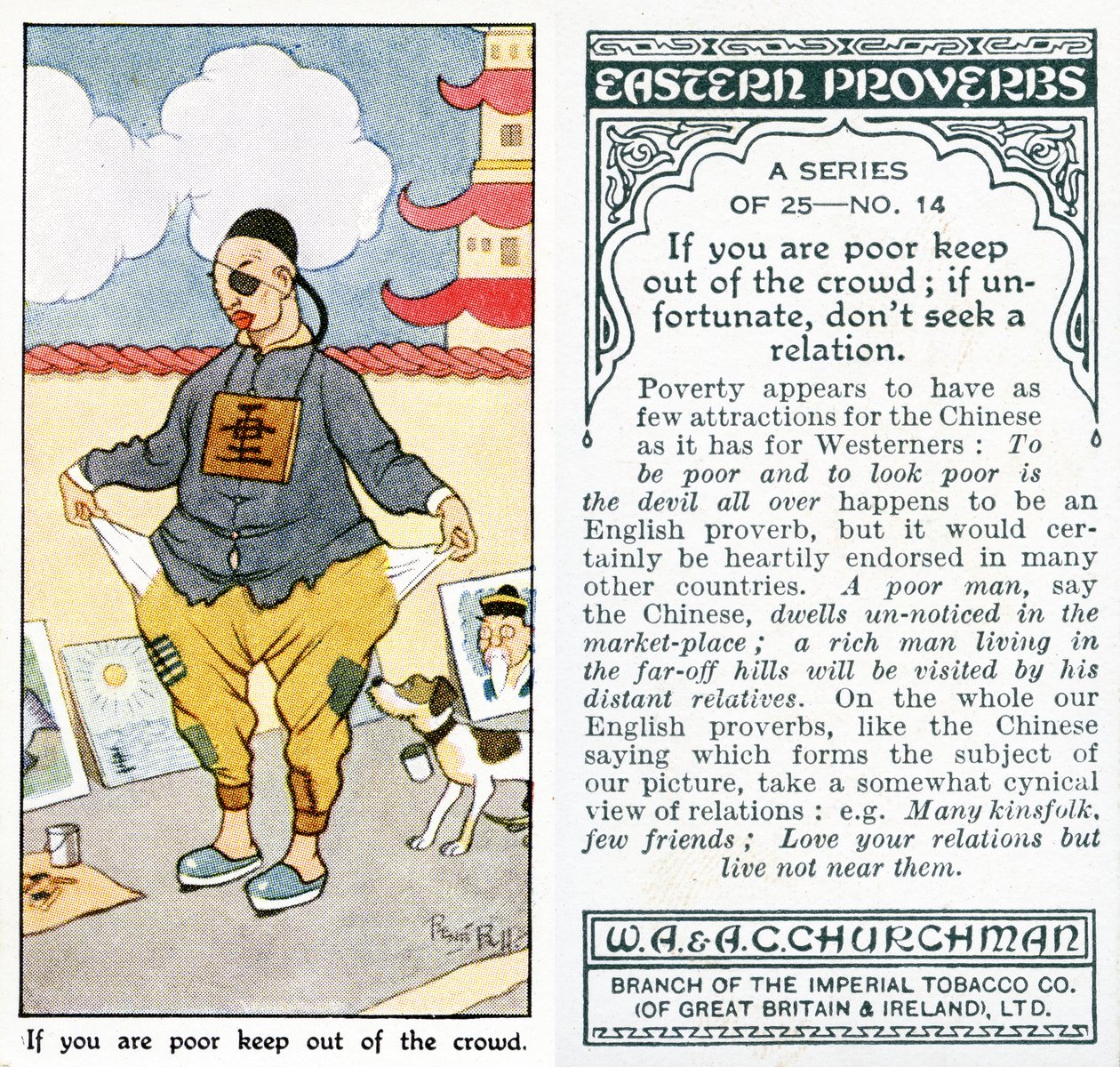 „Pokud jsi chudý, drž se mimo dav; pokud nemáte štěstí, nehledejte vztah“, 1931 (viz také 498194) od René Bull