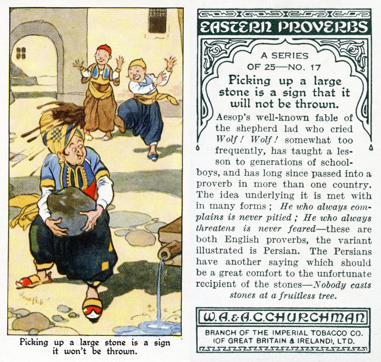 "Zvednutí velkého kamene je znamením, že nebude hozen", 1931 (viz také 498218) od René Bull