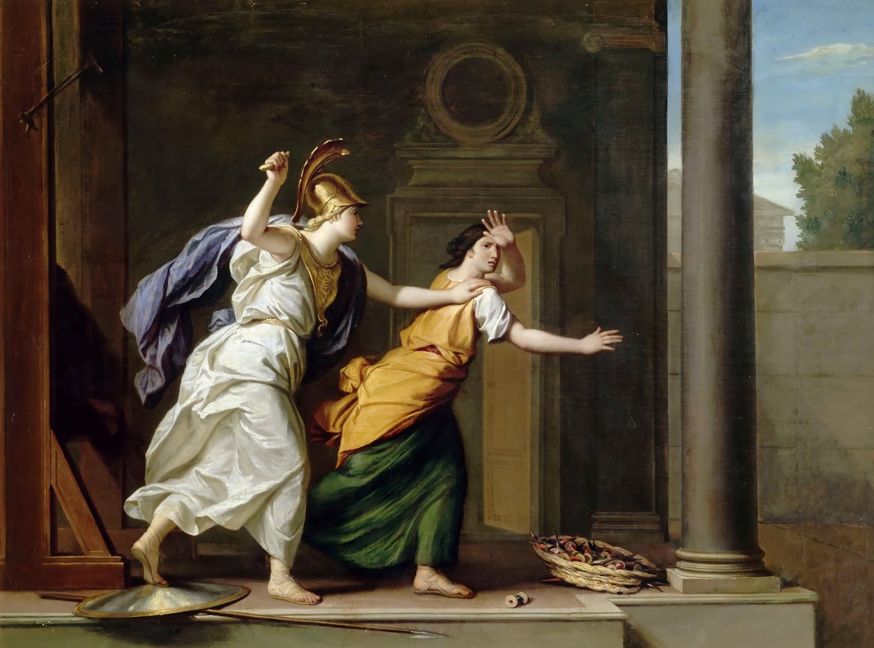 Minerva a Arachne od René Antoine Houasse