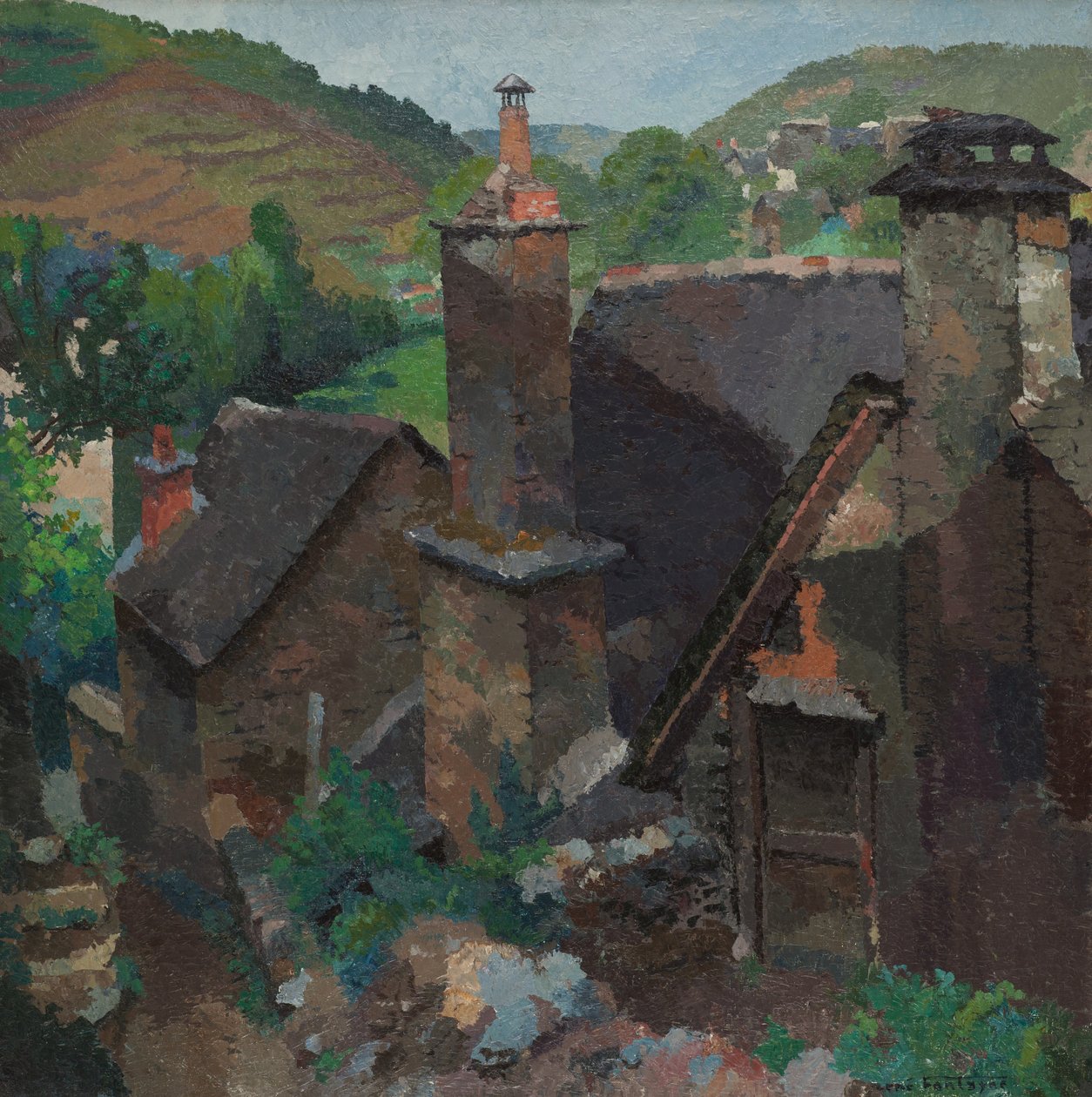 Starý komín v Estaing, Aveyron od René Fontayne