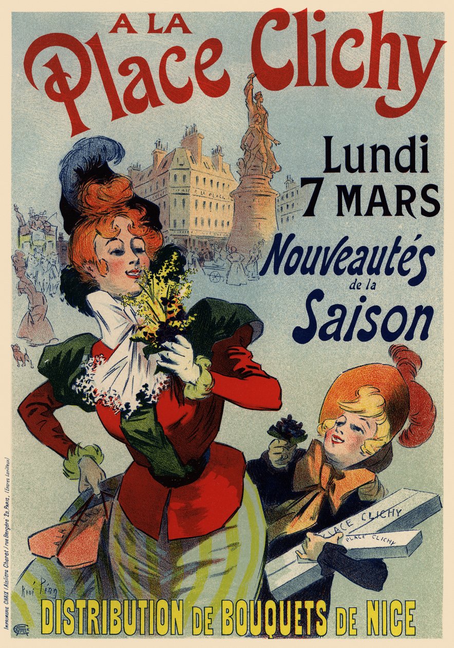Plakát A la Place Clichy, 90. léta 19. století od René Louis Péan