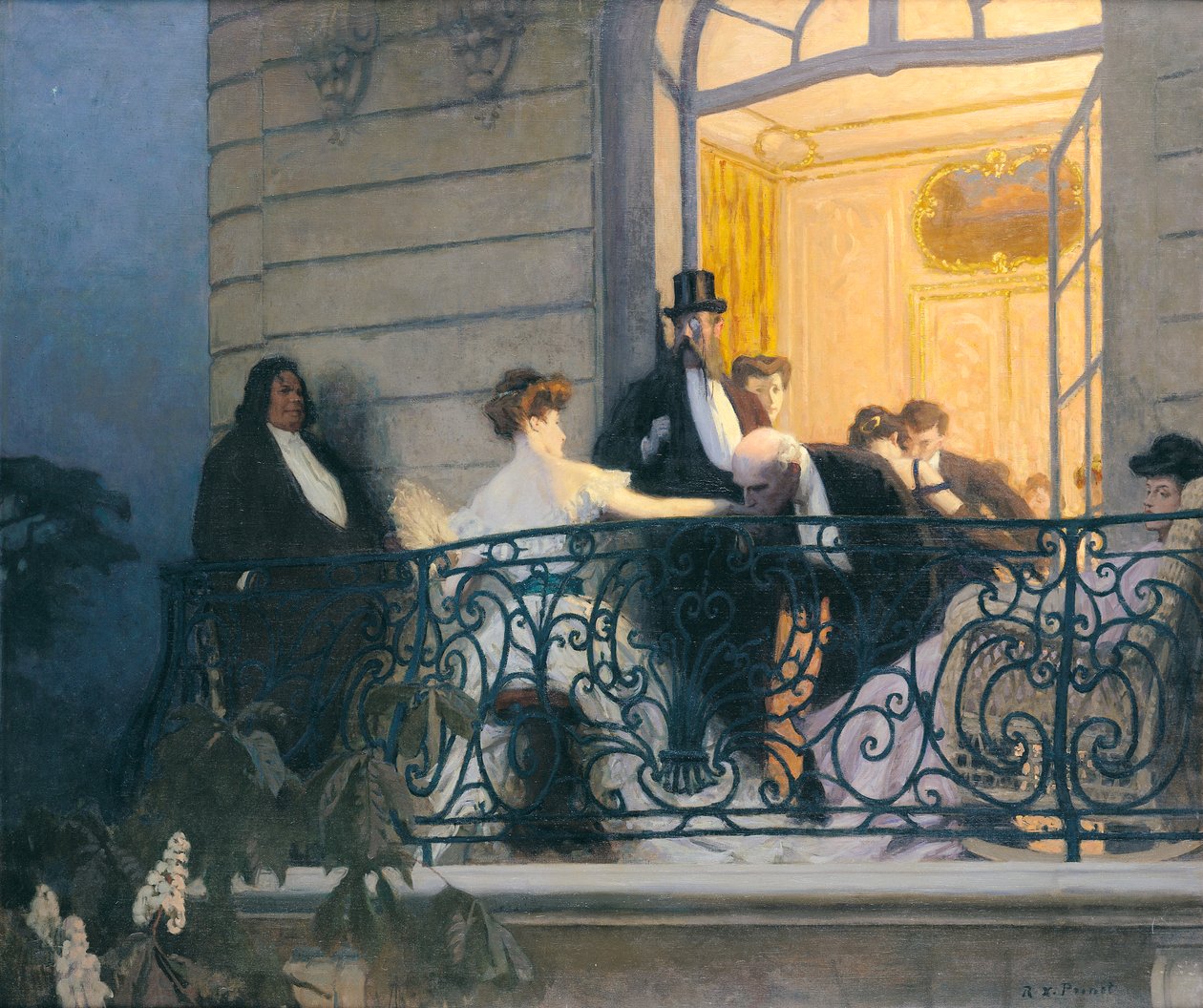 Balkon (olej na plátně) od René François Xavier Prinet