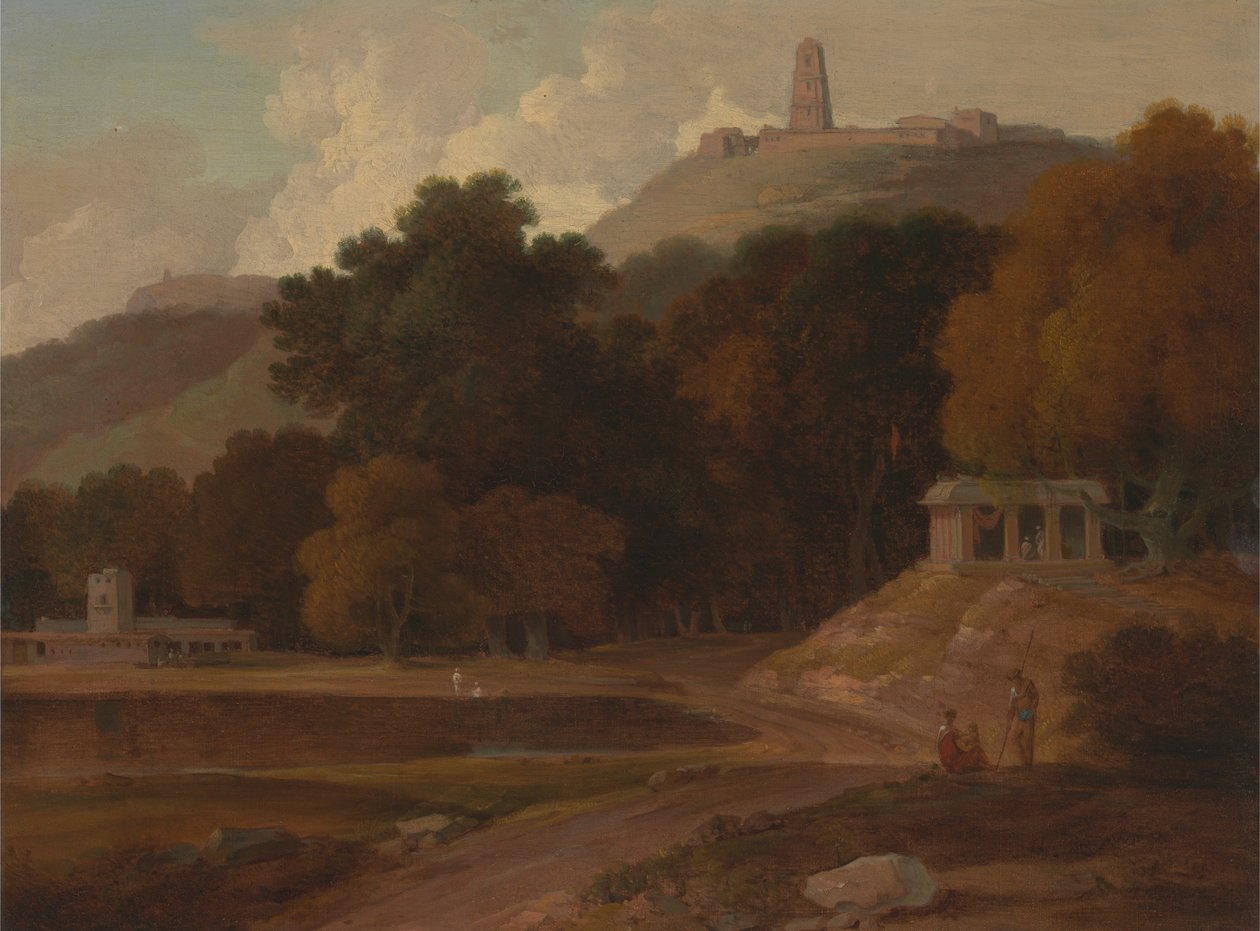 Kopcovitá krajina v Indii od Rev. Edward Thomas Daniell