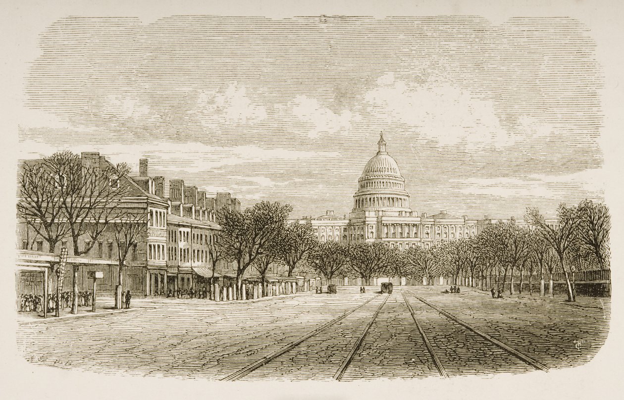 Budova Capitol, Washington DC, c.1880 od Reverend Samuel Manning