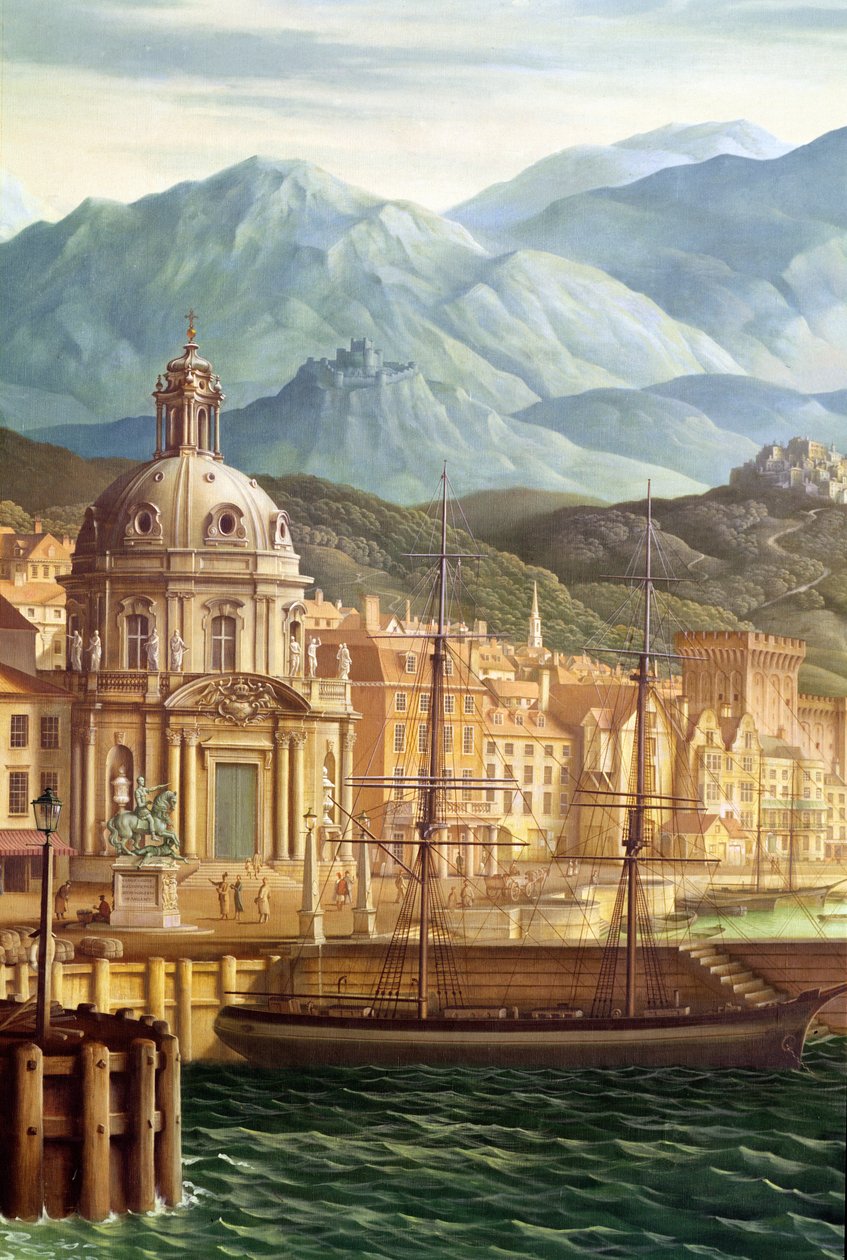 Detail nástěnné malby v jídelně markýze z Anglesey, nástěnná malba z roku 1936 od Rex Whistler