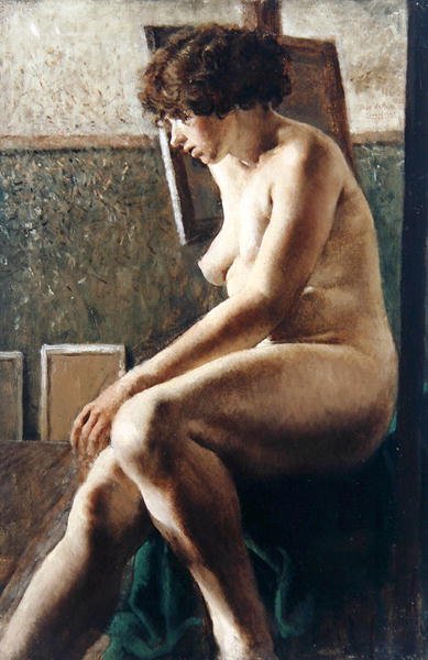 Žena sedící postava od Rex Whistler
