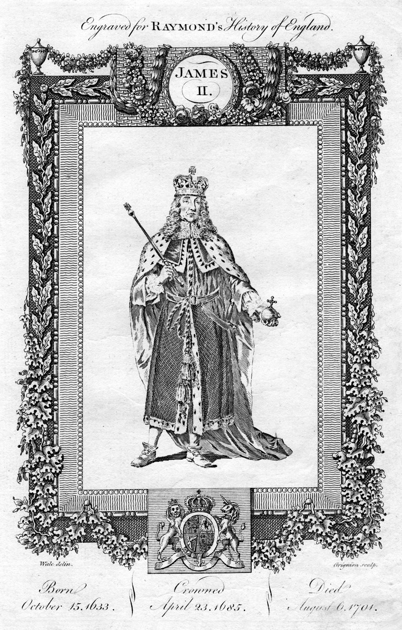 Anglický Jakub II., 18. století. od Reynolds Grignion