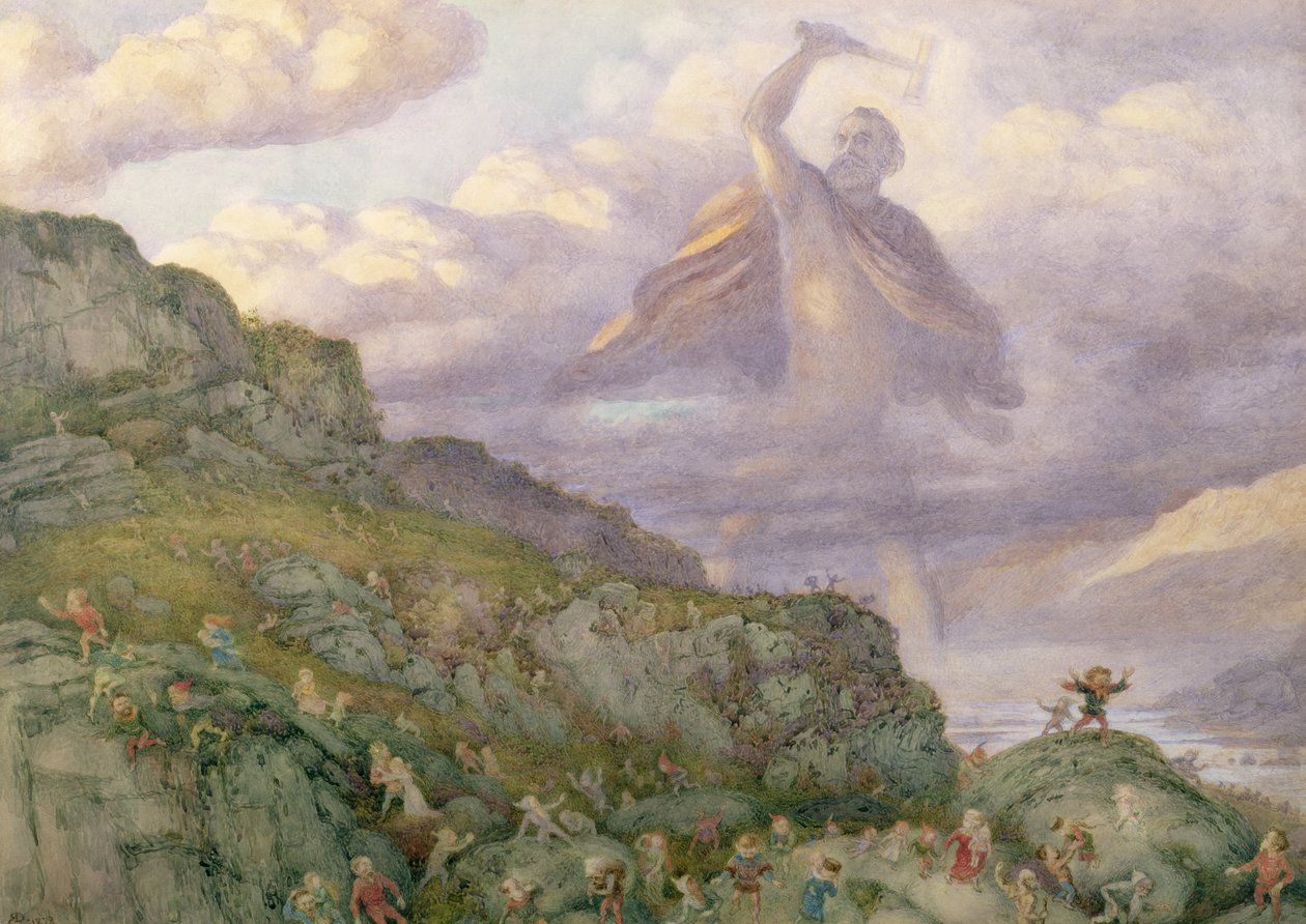 The God Thor Chasing the Dwarfs, 1878 od Richard Doyle