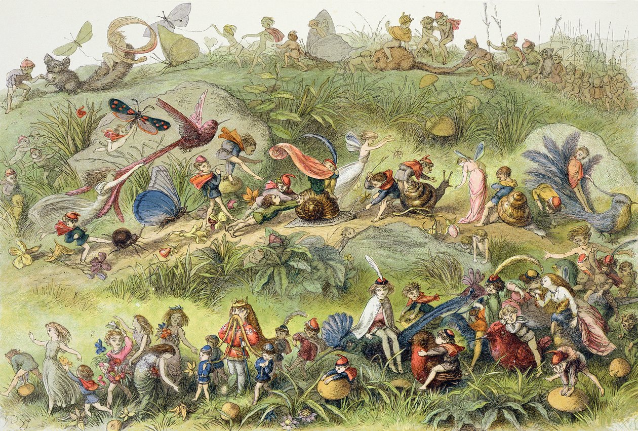 Triumfální pochod elfího krále, ilustrace z „In Fairyland: A Series of Pictures from the Elf-World“ od Williama Allinghama a Andrewa Langa od Richard Doyle