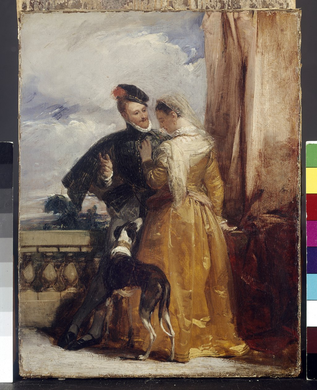 Amy Robsart († 1560) a Robert Dudley, hrabě z Leicesteru (1532-88), kolem 1827 od Richard Parkes Bonington