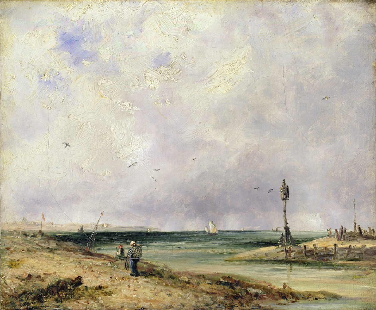 Plážová scéna od Richard Parkes Bonington