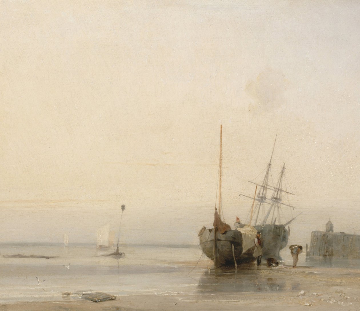 Molo Calais, Francie od Richard Parkes Bonington