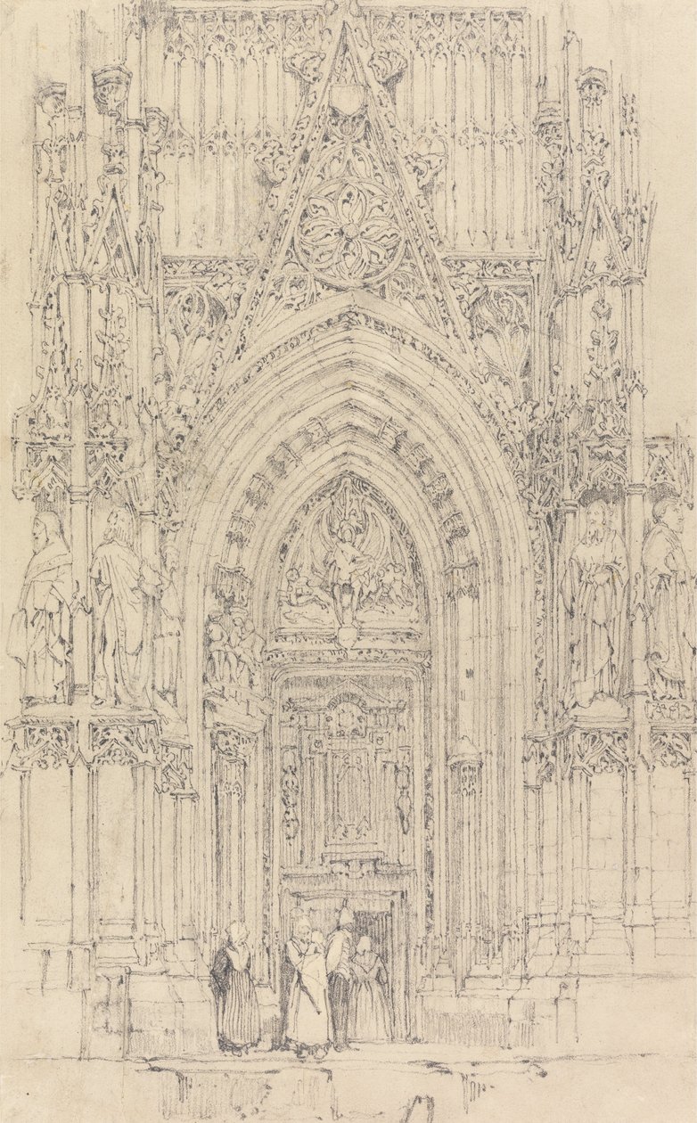 Kostel sv. Wulfrana, Abbeville- Severní dveře západní fronty od Richard Parkes Bonington
