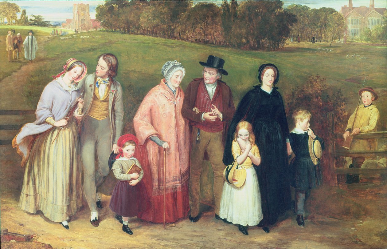 Nedělní ráno – Procházka z kostela, 1846 od Richard Redgrave