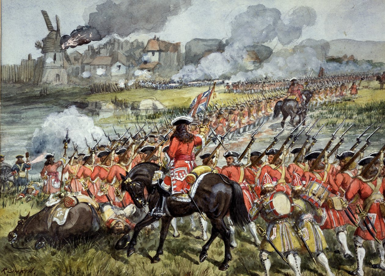 16. pěší pluk v Blenheimu, 13. srpna 1704, kolem roku 1900 od Richard Simkin