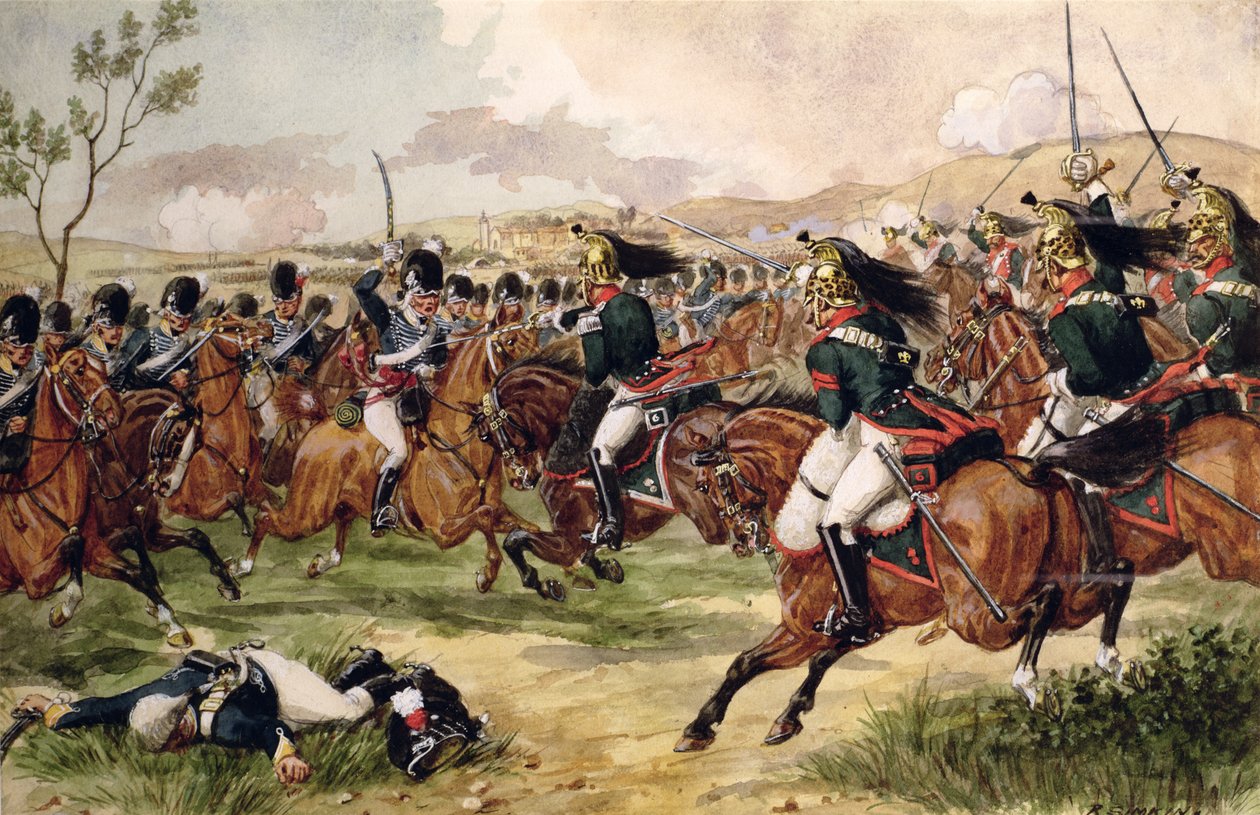 Dvacátí lehcí dragouni v bitvě u Vimeiro, 21. srpna 1808 od Richard Simkin