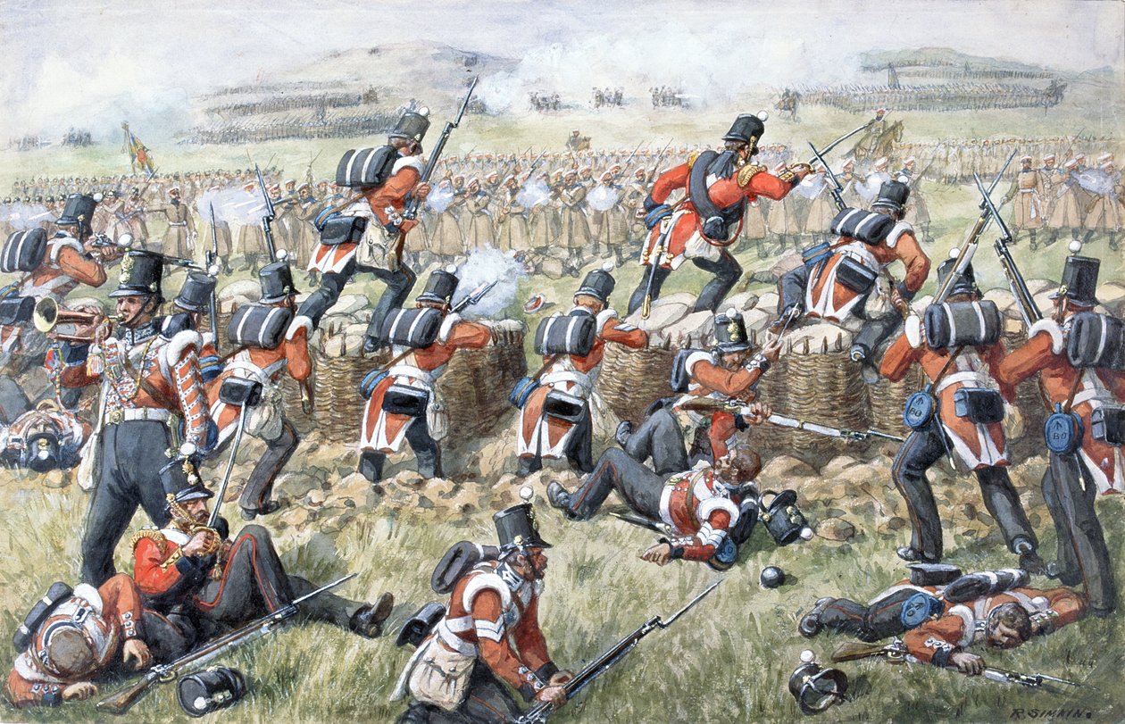 23. Regiment Royal Welsh Fusiliers v bitvě u Almy dne 20. září 1854 od Richard Simkin