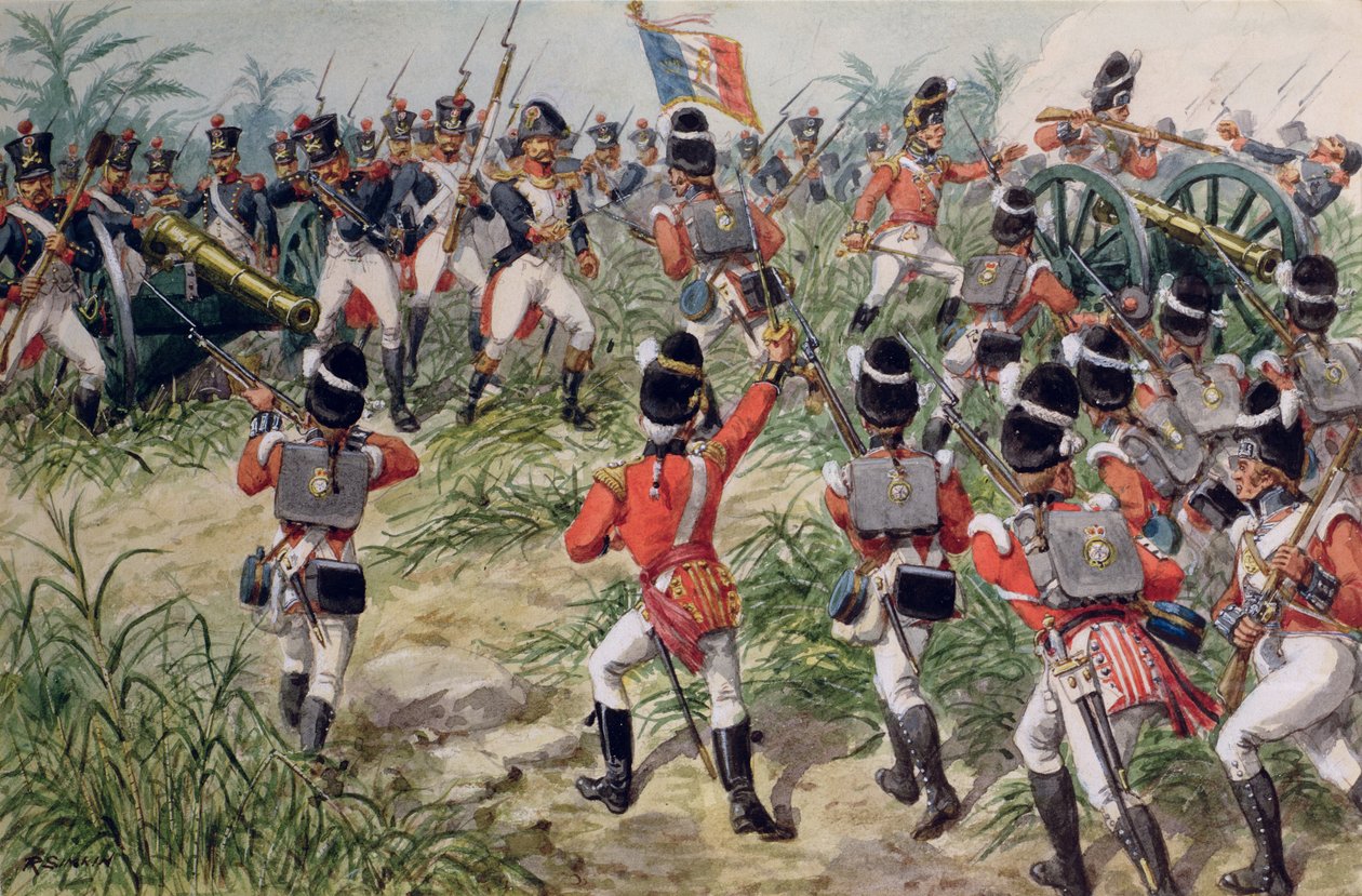 Útok 7. pěšího pluku královských fyzilírů na Martiniku, 1. února 1809 od Richard Simkin