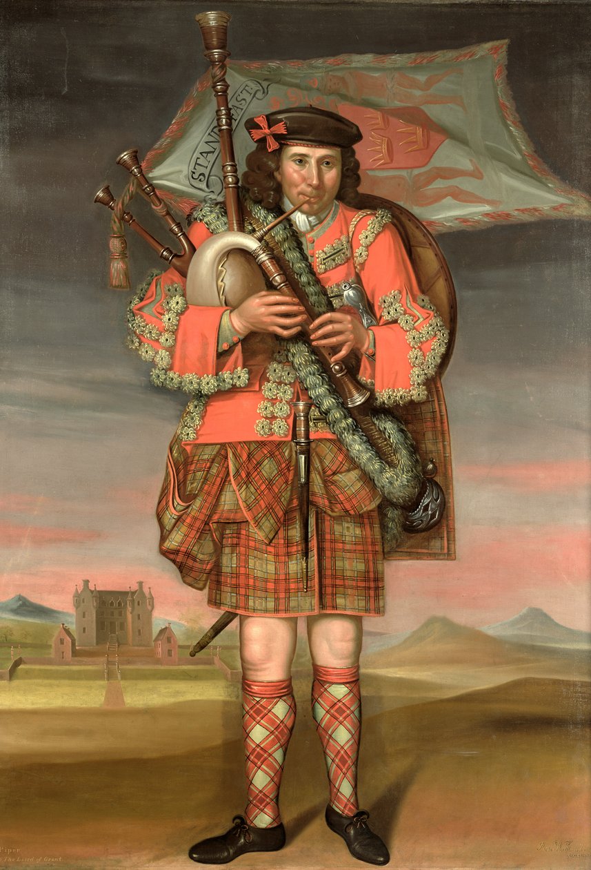 Portrét Williama Cumminga, Piper Laird of Grant, 1714 od Richard Waitt
