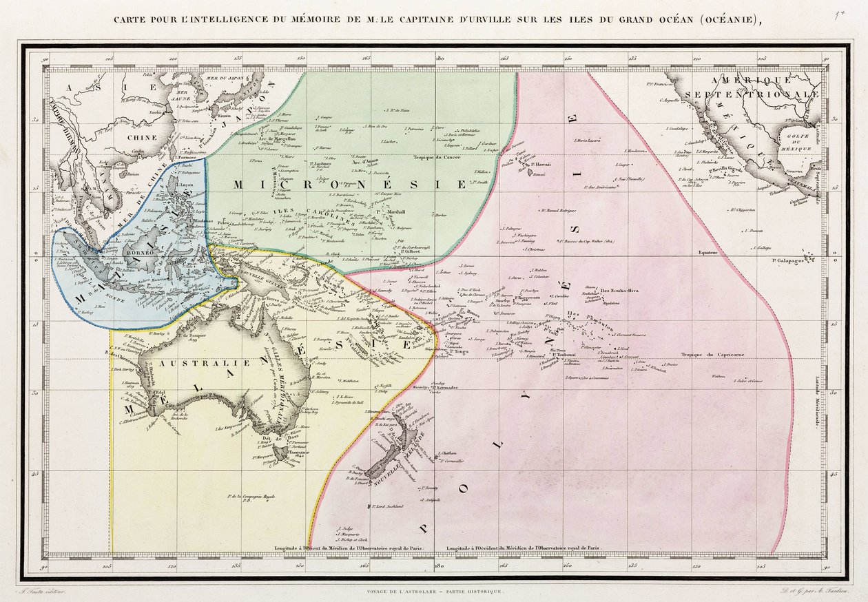 Mapa Tichého oceánu od John Pardon