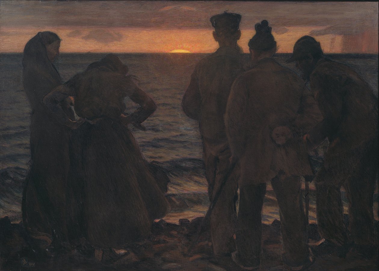 Staří lidé u pláže od Richard Bergh