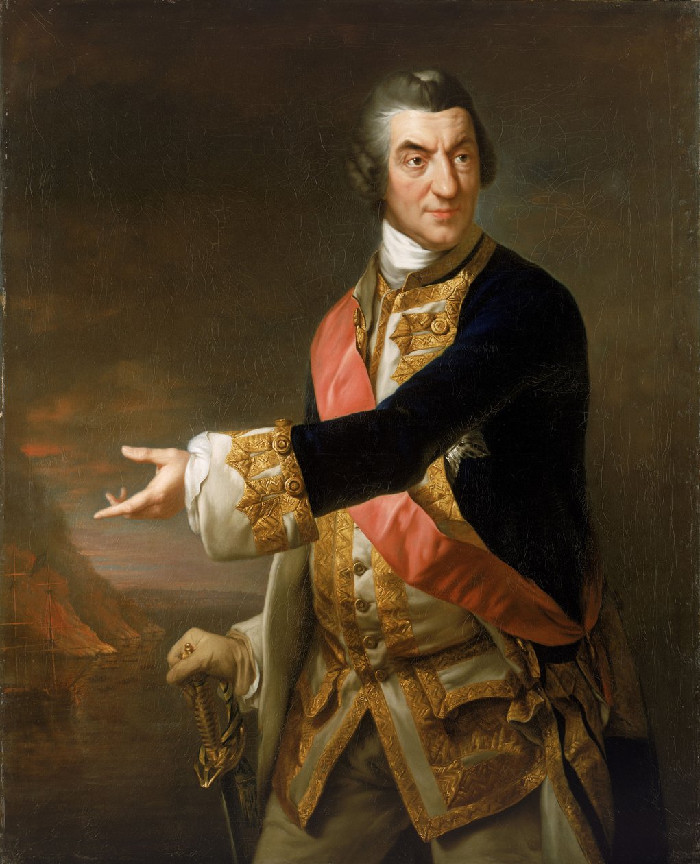 Admirál sir Charles Saunders (1713-1775) od Richard Brompton