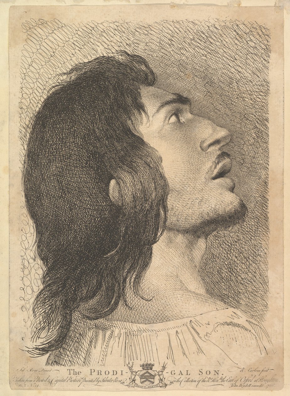 Hlava v profilu marnotratného syna, 1766. od Richard Earlom