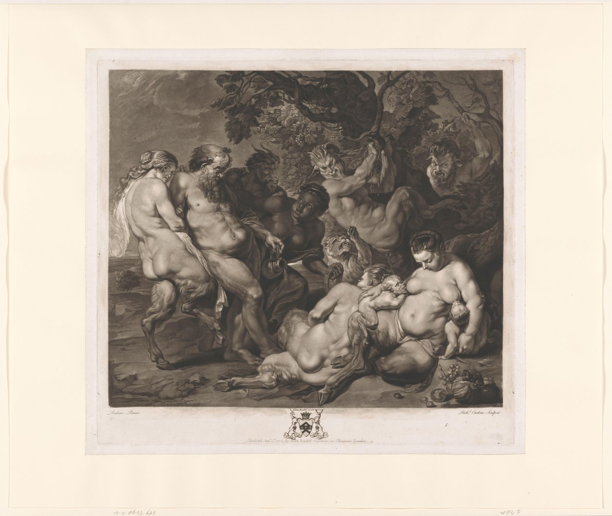Silenus s rodinou satyrů (Bacchanal) od Richard Earlom