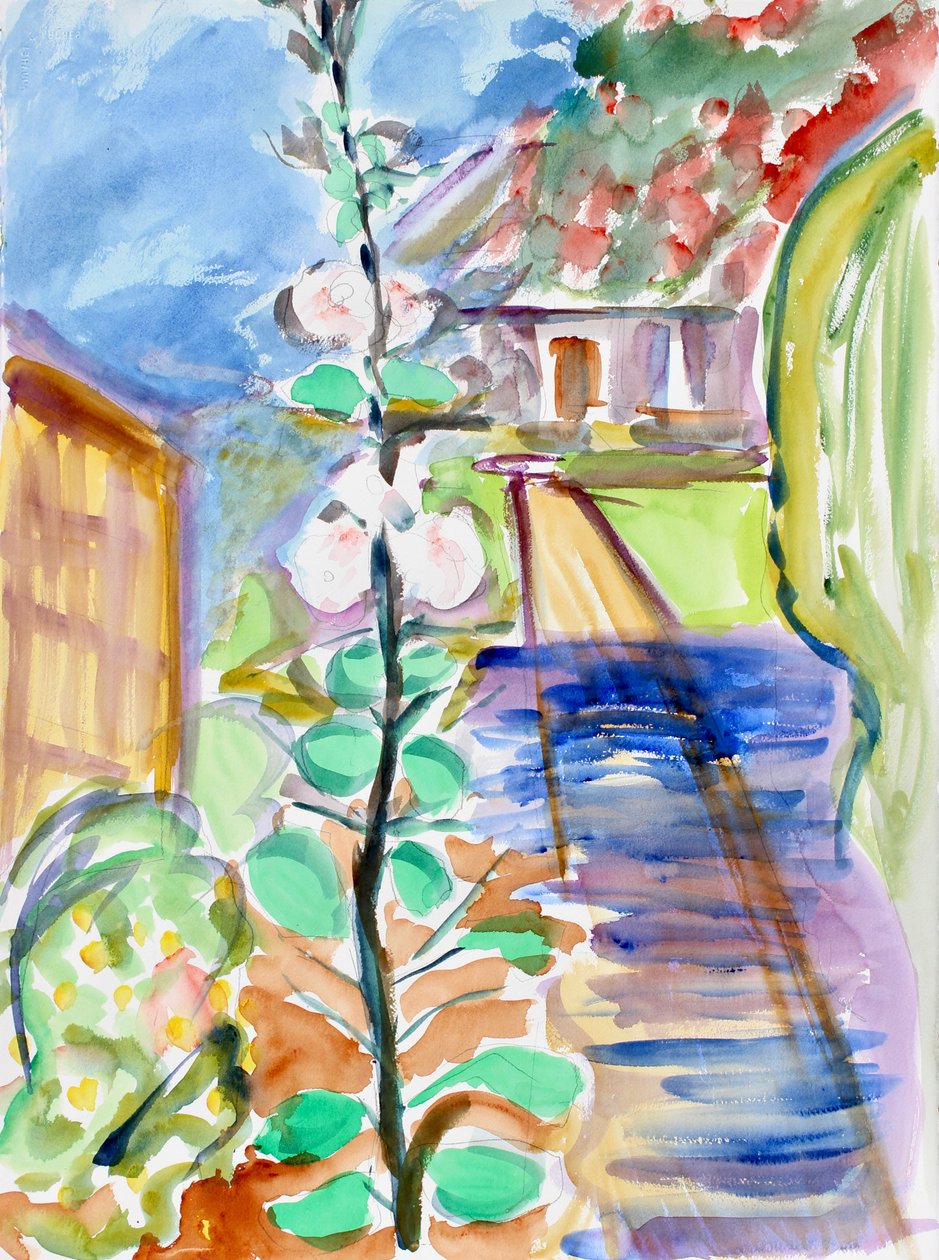 Hollyhocks, 2020 od Richard Fox