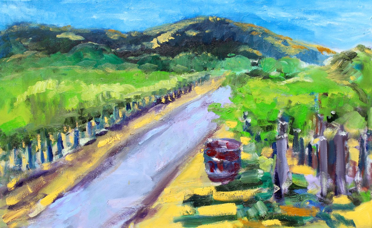 Vineyard with Barrel, Napa, 2019 od Richard Fox