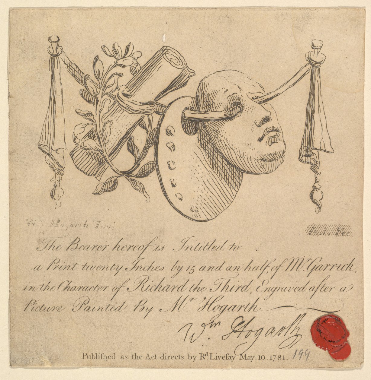 Maska a paleta, 1781. od Richard Livesay