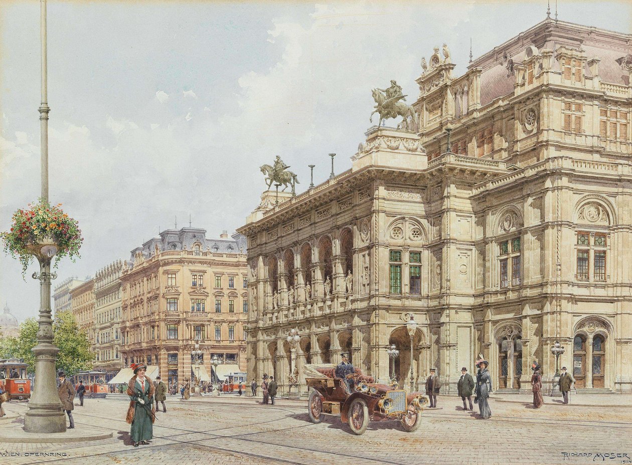 Vídeň, Opernring, 1914. od Richard Moser
