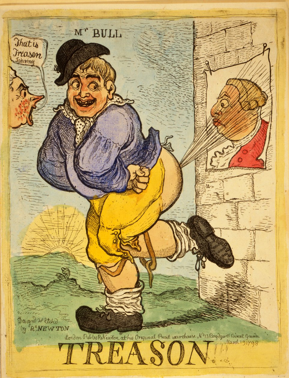 Treason, 1798 (ručně kolorovaná rytina) od Richard Newton