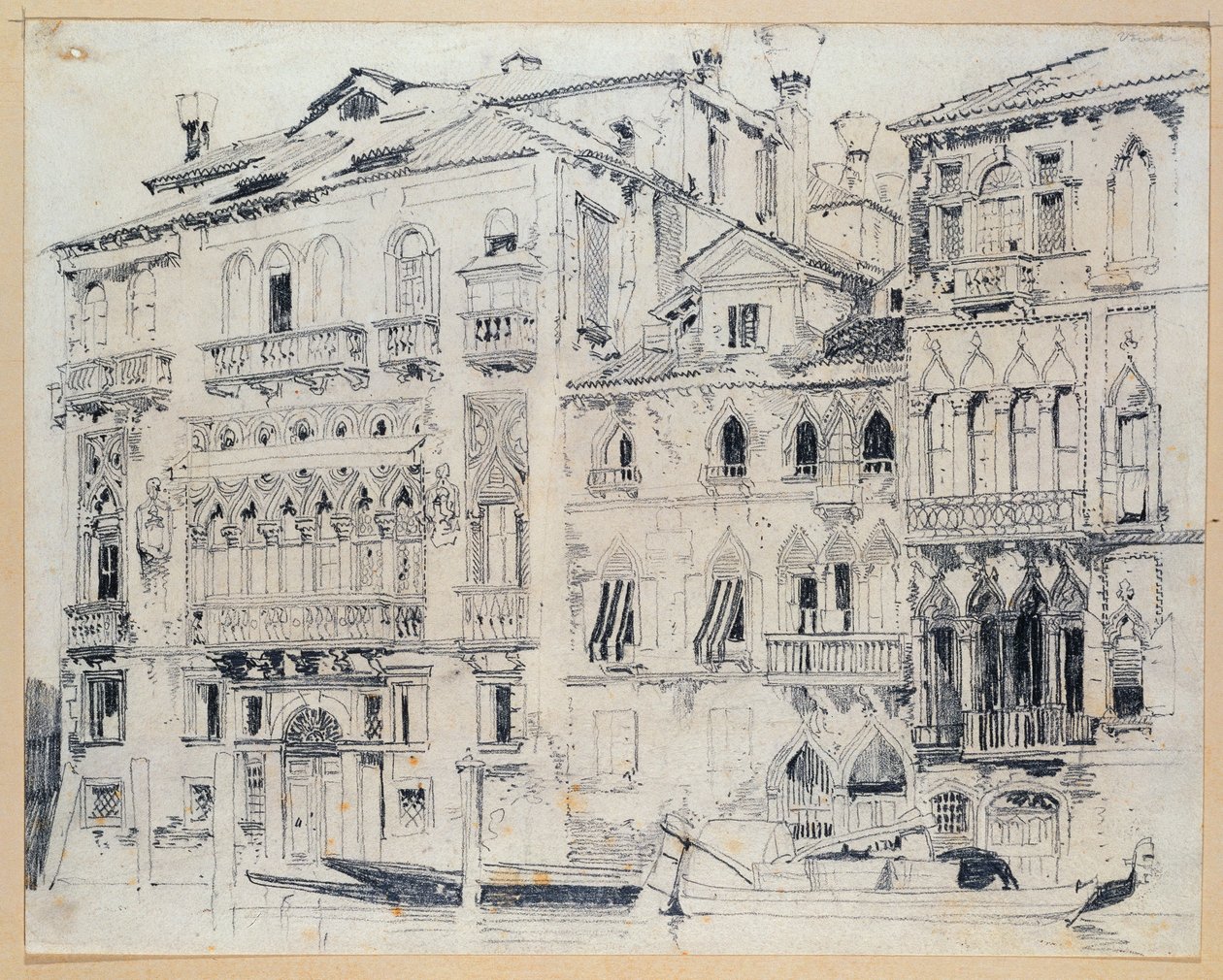 Canal Grande, Benátky, cca 1826 (tužka) od Richard Parkes Bonington