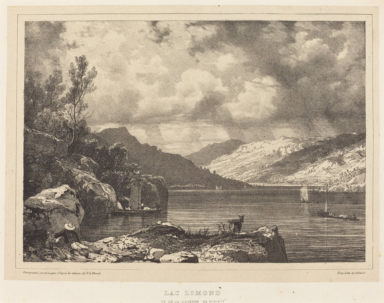 Lac Lomond od Richard Parkes Bonington after Francois Alexandre Pernot