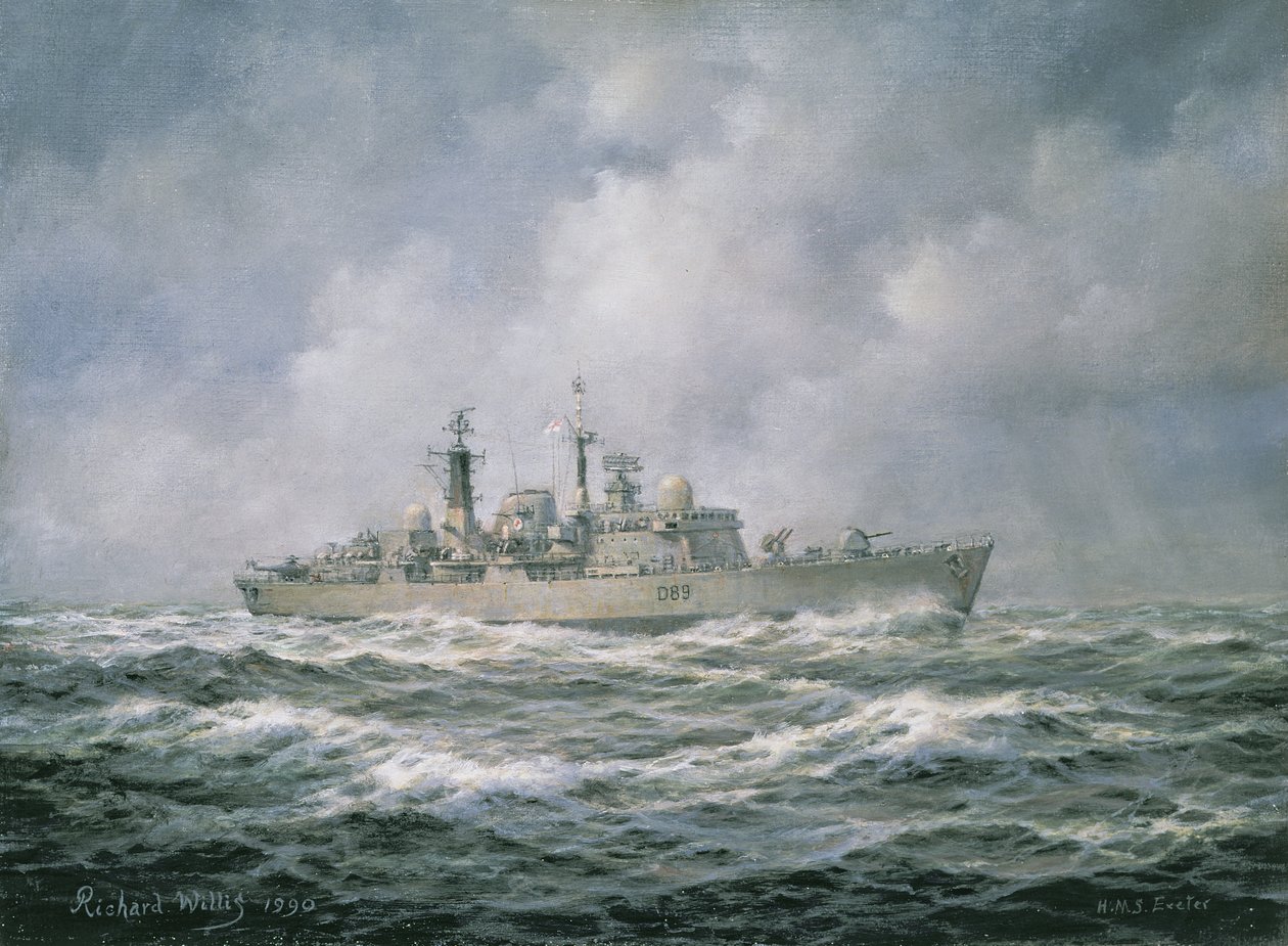 H.M.S. Exeter na moři, 1990 od Richard Willis