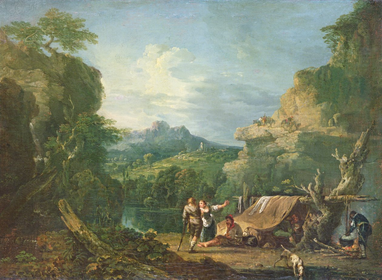 Krajina s bandity kolem stanu od Richard Wilson