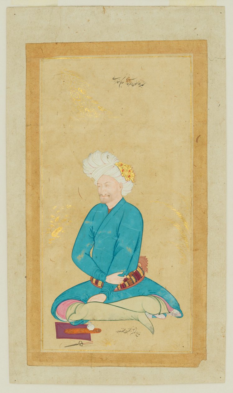 Portrét Hakima Shifaeha, 1628-29 od Riza i Abbasi